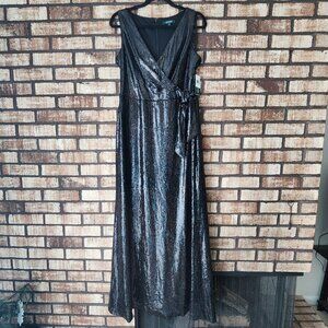 NWT Lauren Ralph Lauren Long Sleeveless Sequin Dress Size 8